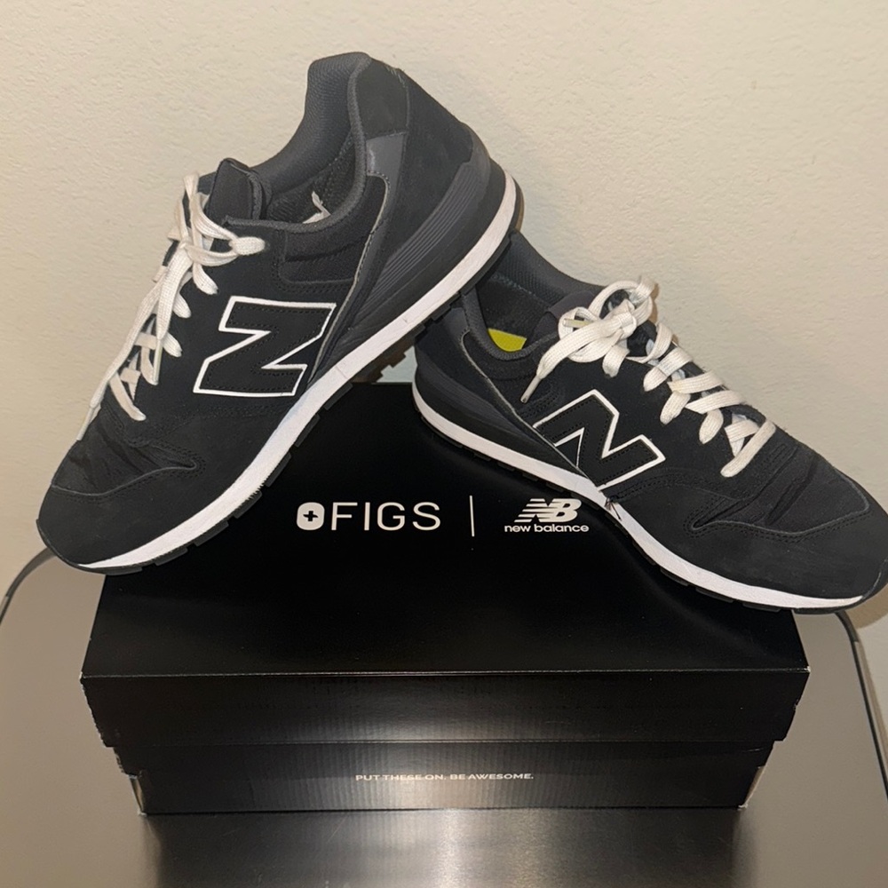 New Balance/Figs Men's Black and White Sneakers